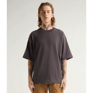 T-shirt à manches courtes à col ras du cou confortable de base Logo sur le dos T-shirt en jersey lourd coupe ample vierge - Product Image 5