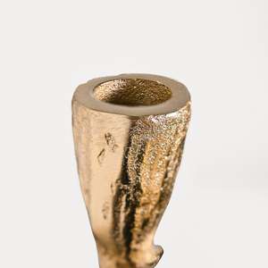 Twirl Gold <b>Candlestick</b> Holder Set 2 High Quality Aluminium Handmade AMBAR EXPORTS for Home Decoration Weddings <b>Tall</b> Metal Design - Product Image 1