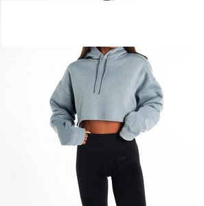 Asequible de alta calidad 100% sudaderas con capucha cortas de algodón para mujeres transpirable respetuoso del medio ambiente sudaderas con capucha elegante servicio OEM - Product Image 1