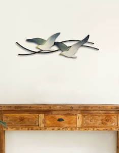 แผ่นเหล็กลายนกบินสำหรับตกแต่งห้องนอนและห้องนั่งเล่นศิลปะติดผนังทำจากโลหะแนวชนบท - Product Image 2