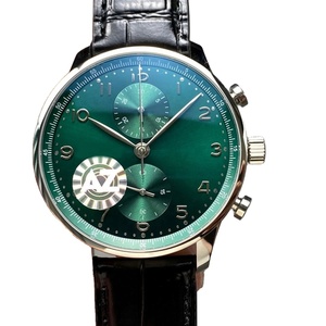 Montre chronographe pour homme de haute qualité, cadran vert, bracelet exquis de 22 mm, mouvement personnalisé de designer, vente en gros - Product Image 1