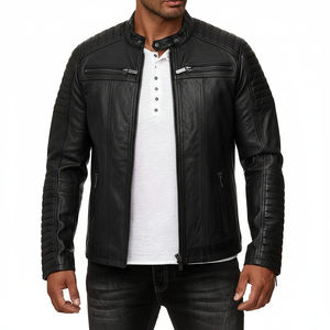 Veste en cuir de vachette personnalisée pour homme, fourrure sur peau, veste de motard de cow-boy, veste d'hiver, prête à être expédiée - Product Image 4
