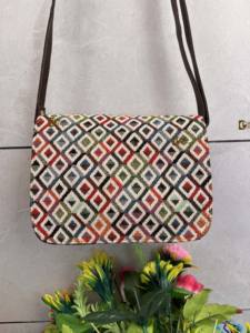 Elegante bolso de cuero Jacquard para mujer, bandolera colorida con cuero genuino y forro de nailon, nuevo diseño de INS - Product Image 3