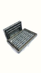 Artisan Crafted Enamel Printed Wooden <b>Tray</b> Set Custom Design Art Deco <b>Plant</b> Patterns Perfect for Restaurant, Hotel, and Home Use - Product Image 2