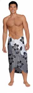 Sarong pour hommes de Polynésie, pareo hawaïen, personnalisé, en satin poly, léger, tropical, couvre-vêtement de plage - Product Image 4