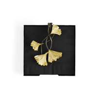 Porte-serviettes de luxe en métal décoratif, organiseur de mouchoirs élégant, support de serviettes en papier moderne, décoration de table faite à la main