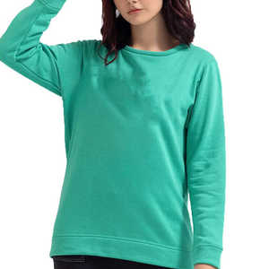 Sweat-shirt décontracté pour femme en coton 100% pour l'hiver, avec logo personnalisé sur le devant, manches longues, col rond, écologique et respirant - Product Image 2