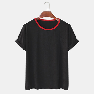 100% camisetas de algodón para hombre, camiseta al por mayor para hombre, camiseta lisa personalizada de nuevo diseño, camiseta negra - Product Image 6