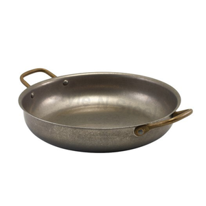 Platos para servir de acero inoxidable Plato redondo para servir con mango de latón y diseño clásico elegante - Product Image 1