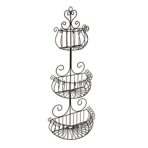 Vintage Wire Iron <b>Basket</b> Black Finished for Kitchenware Living Room Home Decoration Round Shape 3 Tier Storage <b>Basket</b> - Product Image 3