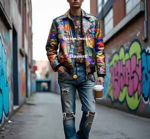 Fábrica de chaquetas de cuero artesanal | Fabricante de chaquetas de cuero de calle de pedidos personalizados de diseñador | Logos y diseños personalizados - Product Image 2