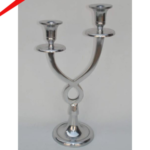 Religious 9 Branch Nickel Plated Menorah <b>Candle</b> Stand Metal Casted For Home Temple - Product Image 5