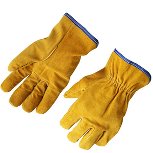 Golden Yellow Cow Grain Leather <b>Driver</b> Industry <b>Gloves</b> - Product Image 3