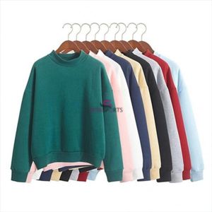 Fashion Casual Women Solid Color Crew Neck Long Sleeve Sweatshirt Pullover Autumn Winter - Product Image 4
