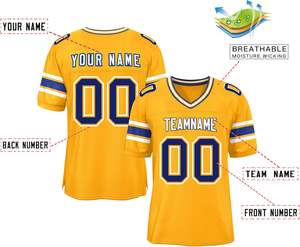 Camisetas de fútbol americano Clubwear Ropa deportiva Secado rápido Transpirable Poliéster Malla Manga Rayas Sublimación Imprimir Logotipo personalizado - Product Image 2