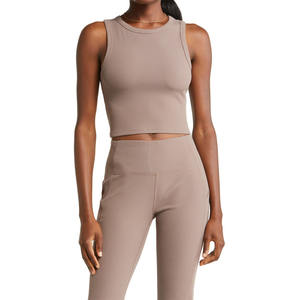 Personnalisé Haute Performance Séchage Rapide Gym Workout Débardeurs Femmes Couleur Unie Casual Débardeur Sans Manches Yoga Tops - Product Image 1