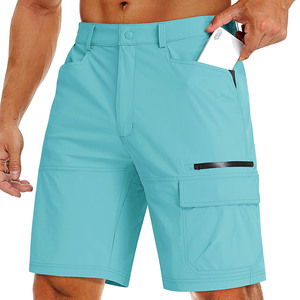 Venta al por mayor de pantalones cortos de malla Cargo para la venta de hombres de doble rodilla Joggers Pantalones rectos Fitness personalizado Logo pantalones cortos de entrenamiento para hombres - Product Image 1