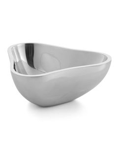 Bol de service en métal argenté au design simple et moderne, en aluminium, pour la maison et les restaurants, idéal pour les fruits, les salades et les dattes. - Product Image 1