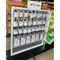 SERVICE OEM - Présentoir autoportant moderne pour étuis et accessoires de téléphonie mobile avec étagères rotatives et crochets pour magasins de détail