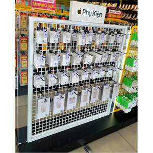 Oem Dịch Vụ-Cửa hàng bán lẻ điện thoại di động Trường hợp hiển thị Giá kim loại điện thoại di động Phụ Kiện hiển thị đứng với móc - Product Image 1