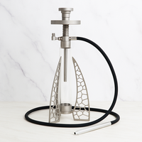 Ensemble de chicha en acier inoxydable 304 laqué, design moderne en verre transparent, motif nid d'abeille, fourniture d'usine OEM
