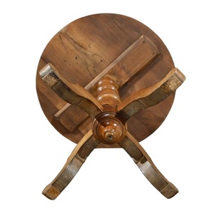 Mesa de Centro de Madera Antigua con Pedestal, Mesa de Té Redonda, Reproducción Antigua, Mesa de Centro para Sala de Estar, Mesa Auxiliar - Product Image 5