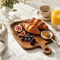 Planche à découper en bois massif Sapele, design encastré avec poignée, pour la préparation et le service de viandes et légumes en cuisine