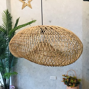 Best Modern Style <b>Rattan</b> Lampshade for Home Decor Coastal Rustic Minimalist European Design Transparent Traditional Asian Styles - Product Image 1