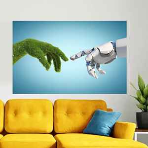 Obra de arte impresa en lienzo de La Creación de Adán de Miguel Ángel para decoración del hogar, 1P: Enmarcado tipo galería - Product Image 1