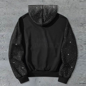 เสื้อฮู้ดผู้ชายประดับเพชรเทียม สำหรับใส่กลางแจ้งในฤดูหนาว แฟชั่นพื้นฐาน ขายดี คุณภาพพรีเมียม ซิปหน้า ผ้าฝ้าย 100% เป็นมิตรกับสิ่งแวดล้อม - Product Image 2