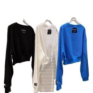 Sweat-shirt à col rond avec logo personnalisable, femme, taille unique, coupe ample, long, style décontracté d'automne, motif brodé, unisexe - Product Image 4