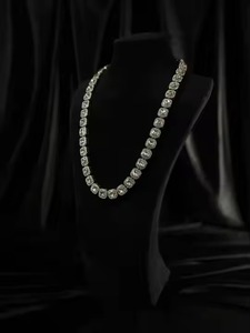 Cadena de eslabones cubanos de Miami totalmente helada de lujo, probador de diamantes con tachuelas VVS, cadena de diamantes de moissanita, collares de moda - Product Image 2