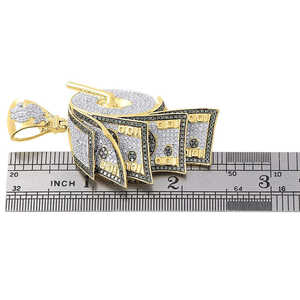 จี้เพชรแท้ 5.30 กะรัต 100% รูปทรงม้วนเงิน ทองคำ 14k ชุบโรเดียม สไตล์ฮิปฮอป - Product Image 3