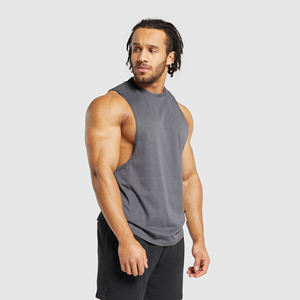 Débardeur d'entraînement sans manches pour hommes, 95% coton 5% polyester, avec logo personnalisé, méthode de tissage tricoté - Product Image 2