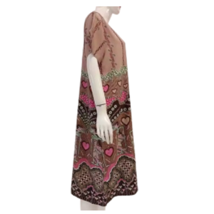 เดรสเอวยางยืดแขนสั้นขนาดใหญ่พิเศษยาวถึงเข่าสำหรับสวมใส่ทุกวันและชุดนอนฤดูร้อน - Product Image 3