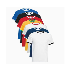 Camiseta Ringer de algodón personalizada para hombre con diseño multicolor para el verano - Product Image 1