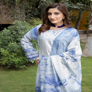 Eid Vente Robes de travail indiennes et pakistanaises à broderie lourde Pakistanaise et indienne Salwar Kameez trois pièces Saari pour femmes - Product Image 5