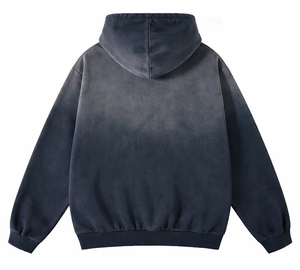 New Latest Men's Hoodies Baggy Style Acid Wash 100% Cotton Solid Fleece Embroidered Breathable Custom Logo OEM <b>Service</b> - Product Image 2