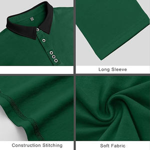 Chemises décontractées pour hommes à manches longues en gros, 100% coton, respirantes, séchage rapide, boutons classiques, couleur unie - Product Image 6