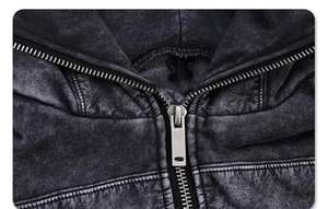 Sweat-shirt à capuche zippé avec logo personnalisé de poids lourd pour hommes, couverture de visage en coton et polyester de haute qualité avec motif 3D, sweats à capuche uniques pour vêtements - Product Image 4