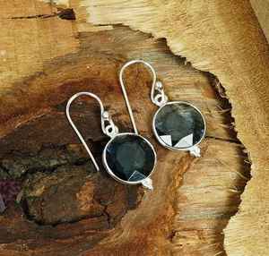 Boucles d'oreilles en argent sterling avec quartz iolite, pierre précieuse facettée, bijoux faits à la main, cadeaux de naissance de décembre, pour femmes - Product Image 2