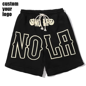 Personnalisé été hommes décontracté Joggers Shorts coton taille haute course sport Sweat Shorts Streetwear puff impression Shorts - Product Image 1