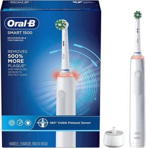 แปรงสีฟันไฟฟ้าแบบชาร์จไฟได้สำหรับ1500อัจฉริยะ Oral-B สีขาว - Product Image 4