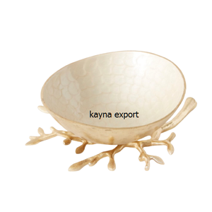 Modern Serving <b>Bowl</b> Red And Beige Crackle Glaze Handmade Design For Food Serving Gifting Handicraft Aluminum Metal <b>Enamel</b> <b>Bowl</b> - Product Image 5