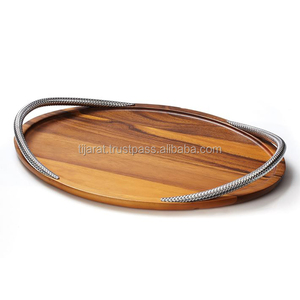 Bandeja para servir de madera Bandeja para servir frutas Bandeja para servir de madera de mango de alta calidad con un aspecto elegante - Product Image 3