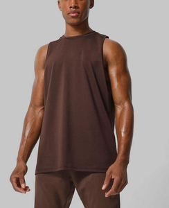 Custom acanalado Stringer secado rápido equipado gimnasio más tamaño niños hombres camisetas sin mangas de algodón transpirable camisetas - Product Image 1