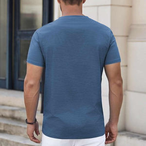 T-shirt boutonné pour hommes de Style tendance pour un usage quotidien Coupe régulière Manches courtes Respirant T-shirts à boutons pour hommes les plus demandés - Product Image 2