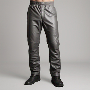 Fashionable Cycling Leather <b>Trouser</b> Customize <b>Elastic</b> Waist Leather Pants <b>Men</b> Outdoor Street Style PU Leather Pant <b>Men's</b> - Product Image 6