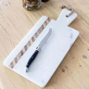 Tabla de cortar superior de madera y mármol que combina funcionalidad y estética para las tareas diarias de la cocina - Product Image 1