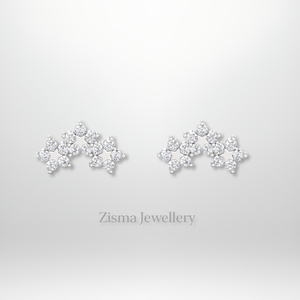 Luxury Diamond Star <b>Stud</b> <b>Earrings</b> 14K 18K Solid Gold Piercing Jewelry Real Lab Grown and Natural Diamonds IGI GIA Certified - Product Image 4